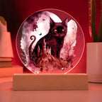 Feline's Halloween Haunt: Acrylic Plaque Halloween Lighted Decor