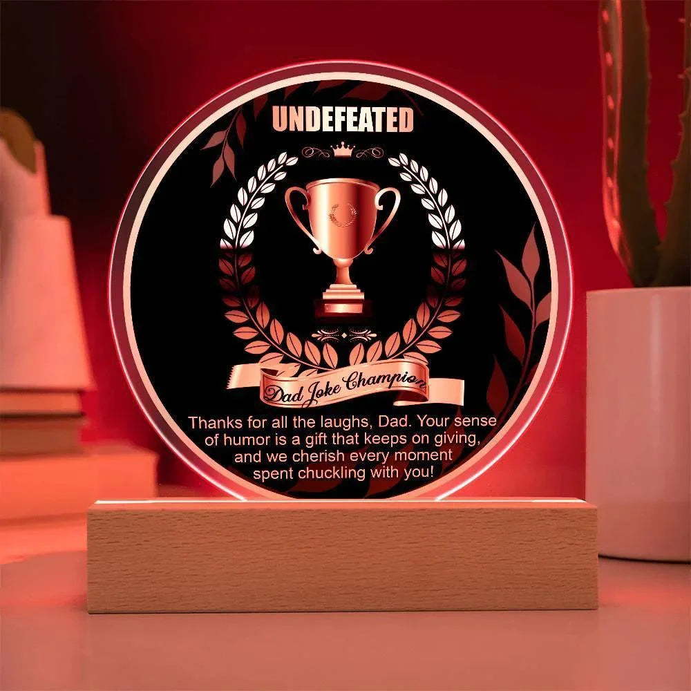Dad Joke Undefeated Champion Acrylic Plaque Award