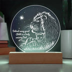 Gift for Dad - Behind Every Great Child is a Truly Amazing Dad Lion and Cub Acrylic Plaque