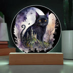 Feline's Halloween Haunt: Acrylic Plaque Halloween Lighted Decor
