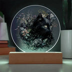 Halloween's Haunting Feline: Black Cat Acrylic Plaque