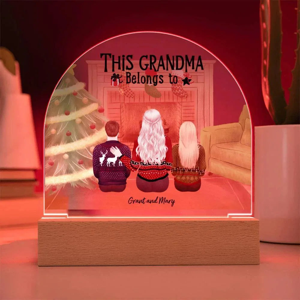 Celebrate Grandma's Love with a Heartfelt Personalized Christmas Gift from Grandkids - Dome-Shaped Acrylic Plaque