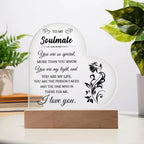 Heartfelt Gift for Soulmate - You are My Light - Heart Shaped Acrylic Plaque