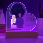 Personalized Heart-Shaped Star Map LED Acrylic Plaque with Custom Couple Illustration - Celebrate Your Special Night