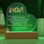 To My Amazing Mom – Heart-Shaped Acrylic Plaque Gift from Daughter | First Friend, Best Friend, Forever Friend