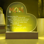 To My Amazing Mom – Heart-Shaped Acrylic Plaque Gift from Daughter | First Friend, Best Friend, Forever Friend