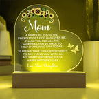 To My Mom – Heart-Shaped Sunflower Acrylic Plaque from Daughter | A Sweet Gift from God