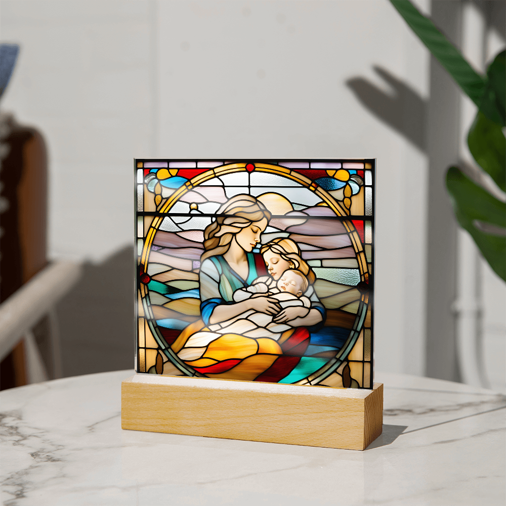 A Mother's Love" LED Acrylic Plaque – A Heartwarming Gift for Mother's Day, Baby Showers, or New Baby Arrival - Mallard Moon Gift Shop