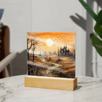 Ghost Manor: Acrylic Halloween Plaque Haunted House Table-top Lighted Decoration