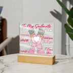 To My Soulmate Acrylic Plaque – Romantic Winter LED Light Gift | “Gave My Heart to You” Christmas or Valentine's Keepsake