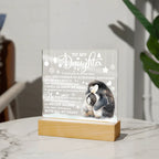 Daughter Penguin Acrylic Plaque – Heartfelt Christmas or Birthday Gift from Mom or Dad | “You Are Capable” LED Light Display