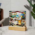 Grandmother and Granddaughter - Stained Glass Style LED Acrylic Plaque – A Touching Gift of Love and Legacy
