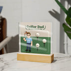 Golfer Dad Personalized Gift Plaque – Custom Golf Balls with Kids' Names – “The Best Dad by Par” Father's Day Gift from Children