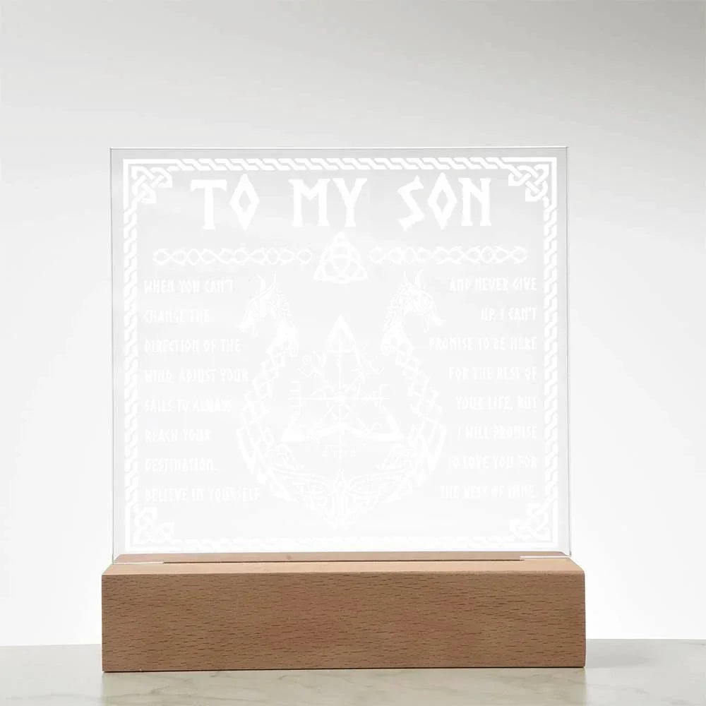 Gift for Son Inspirational Acrylic Plaque Never Give Up
