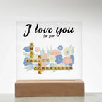 Personalized Crossword Puzzle Acrylic Plaque - Valentine's Day, Anniversary, Birthday Gift for Soulmates