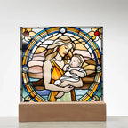 Guided by Love Stained Glass-Style LED Acrylic Plaque – A Beautiful Mother's Day or New Mom Baby Shower Gift