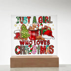 Just A Girl That Likes Christmas Lighted Acrylic Plaque Holiday Decor