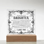Daughter - Biggest Blessing Halloween Acrylic Square Plaque with LED Wooden Base