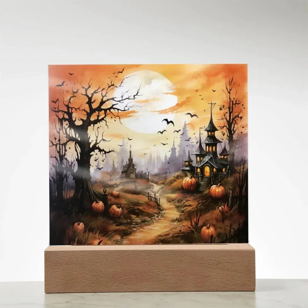 Eerie Mansion Estate: Acrylic Plaque Halloween Decor