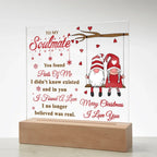 To My Soulmate Acrylic Plaque – Gnome Couple LED Light Gift | Romantic “I Found a Love” Christmas Keepsake