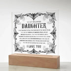 Daughter - Biggest Blessing Halloween Acrylic Square Plaque with LED Wooden Base