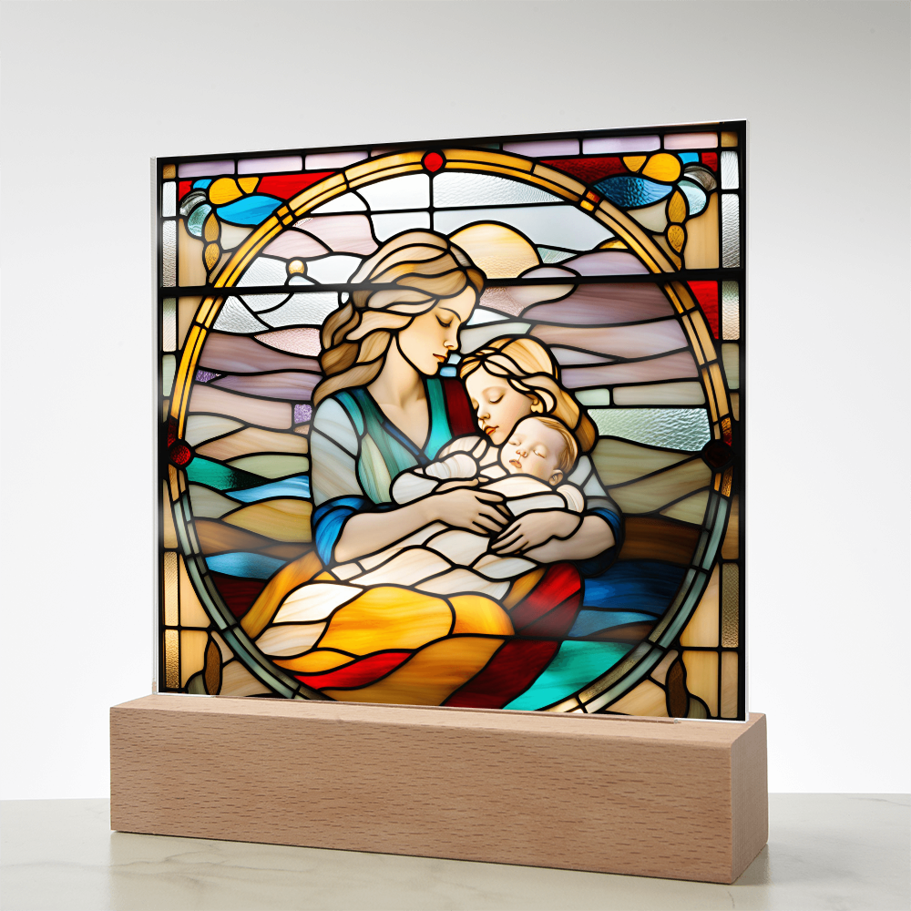 A Mother's Love" LED Acrylic Plaque – A Heartwarming Gift for Mother's Day, Baby Showers, or New Baby Arrival - Mallard Moon Gift Shop