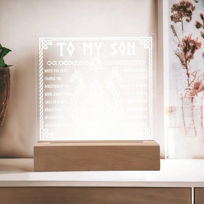 Gift for Son Inspirational Acrylic Plaque Never Give Up - Mallard Moon Gift Shop