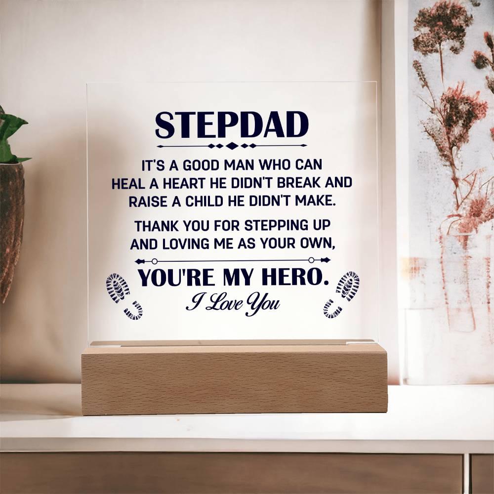 Gift for Stepdad Thank You for Stepping Up Acrylic Plaque - Mallard Moon Gift Shop