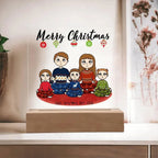 Christmas Family Portrait Personalized Square Acrylic Plaque