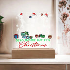 Dead Inside but it's Christmas Acrylic Square Plaque with LED Wooden Base