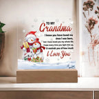 Grandma - Loved You My Whole Life Square Acrylic Plaque with Lighted LED Wooden Base