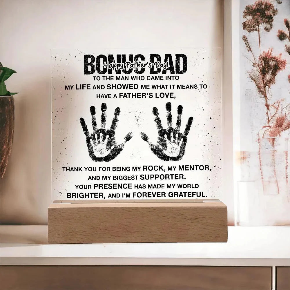 Bonus Dad You are my Rock Acrylic Plaque