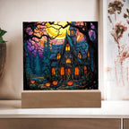 Ghoulish Mansion: Halloween Acrylic Plaque Spooky Haunted House Table-top Decor