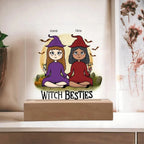 Witch Besties Personalized Best Friends Halloween Acrylic Plaque