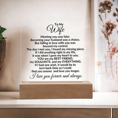 Heartfelt Gift for Wife You are My Best Friend, My Everything - Square Acrylic Plaque Personalized Birthday Anniversary Valentine Holiday - Mallard Moon Gift Shop