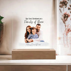 Family Acrylic Plaque – “Our First Christmas as a Family of…” | Custom Name & Family Size Light-Up Holiday Gift