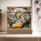 A Mother's Love" LED Acrylic Plaque – A Heartwarming Gift for Mother's Day, Baby Showers, or New Baby Arrival