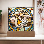 Guided by Love Stained Glass-Style LED Acrylic Plaque – A Beautiful Mother's Day or New Mom Baby Shower Gift