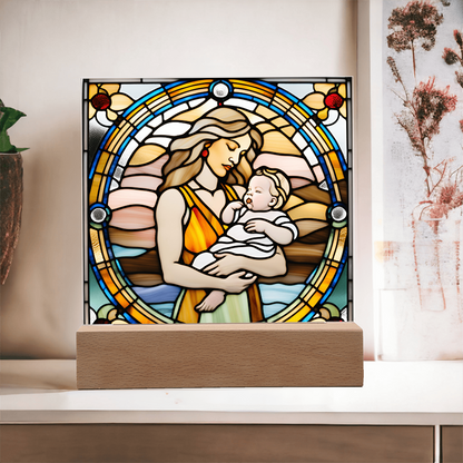 Guided by Love Stained Glass-Style LED Acrylic Plaque – A Beautiful Mother's Day or New Mom Baby Shower Gift - Mallard Moon Gift Shop