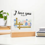 Personalized Crossword Puzzle Acrylic Plaque - Valentine's Day, Anniversary, Birthday Gift for Soulmates