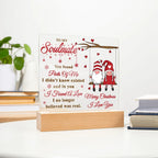 To My Soulmate Acrylic Plaque – Gnome Couple LED Light Gift | Romantic “I Found a Love” Christmas Keepsake