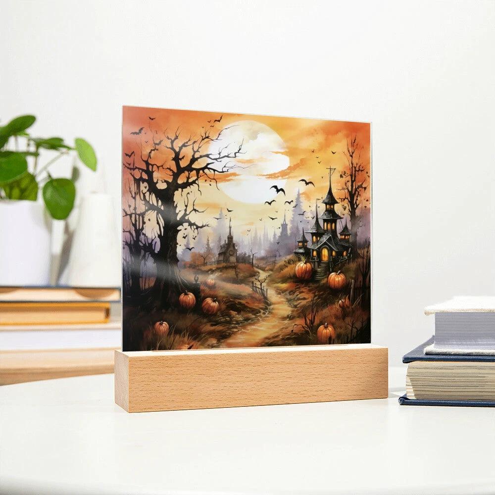 Eerie Mansion Estate: Acrylic Plaque Halloween Decor