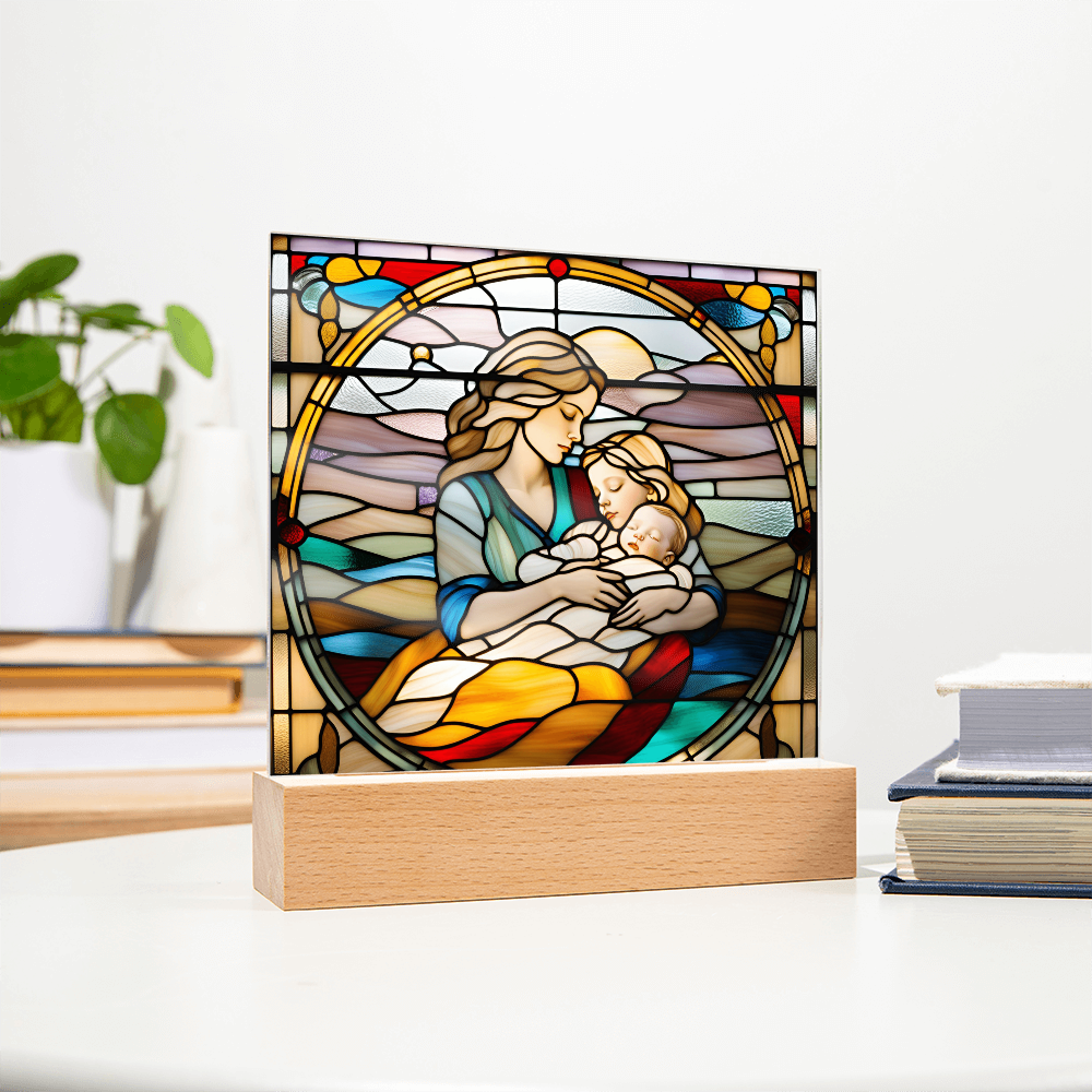A Mother's Love" LED Acrylic Plaque – A Heartwarming Gift for Mother's Day, Baby Showers, or New Baby Arrival - Mallard Moon Gift Shop