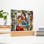 Sewing Together - Stained Glass Style LED Acrylic Plaque – A Heartfelt Gift for Quilters, Crafters, and Mothers