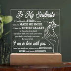 Soulmate Gift - Catch a Star Acrylic Plaque with Lighted LED Wooden Base