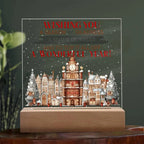 Wishing You a Season of Gladness Holiday Acrylic Plaque with Lighted LED Wooden Base