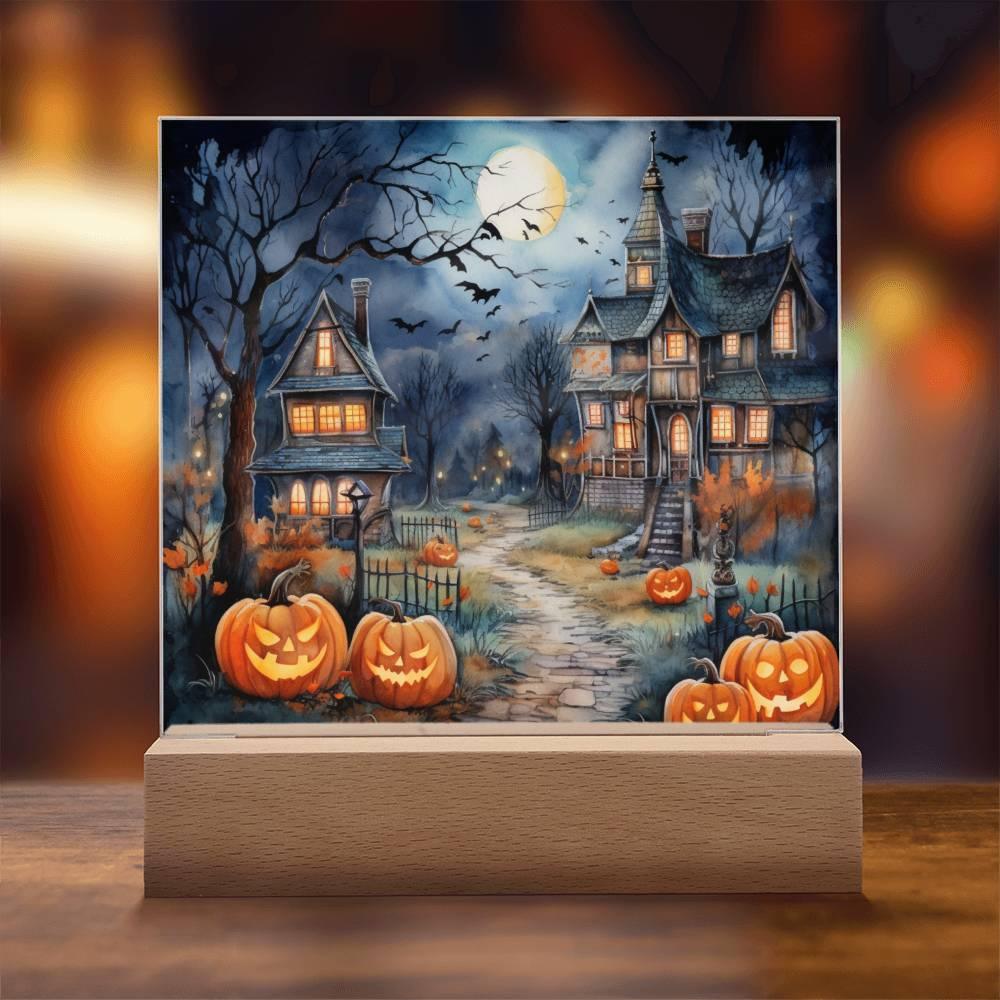 Moonlit Mansion: Spooky Acrylic Decor for Halloween Lovers - Mallard Moon Gift Shop