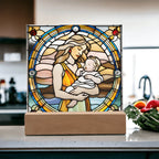 Guided by Love Stained Glass-Style LED Acrylic Plaque – A Beautiful Mother's Day or New Mom Baby Shower Gift