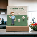 Golfer Dad Personalized Gift Plaque – Custom Golf Balls with Kids' Names – “The Best Dad by Par” Father's Day Gift from Children