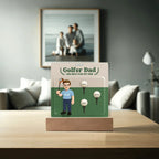 Golfer Dad Personalized Gift Plaque – Custom Golf Balls with Kids' Names – “The Best Dad by Par” Father's Day Gift from Children